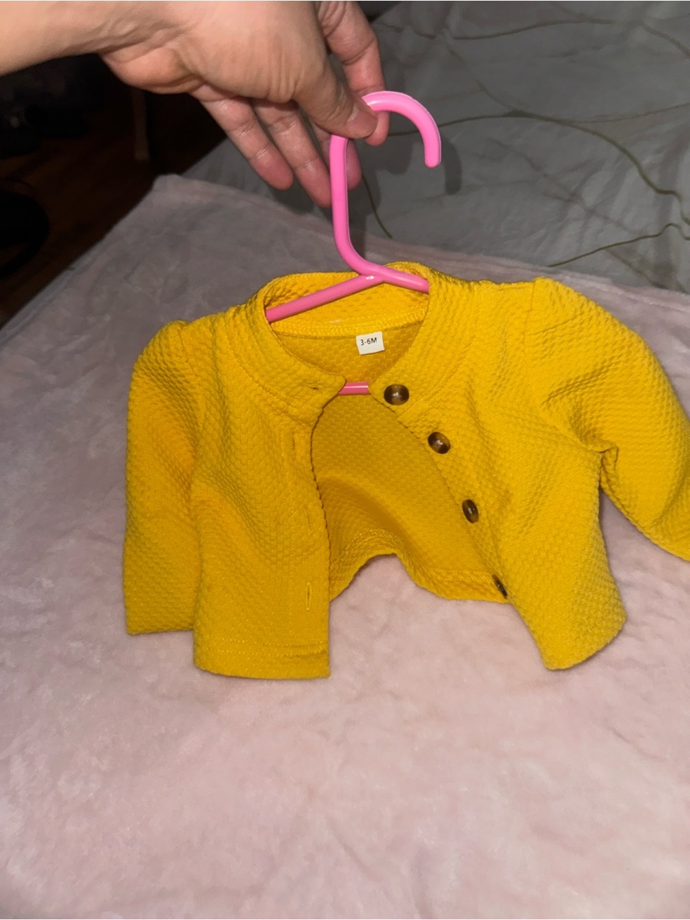 Yellow Textured Baby Cardigan Jacket - Brand Unknown